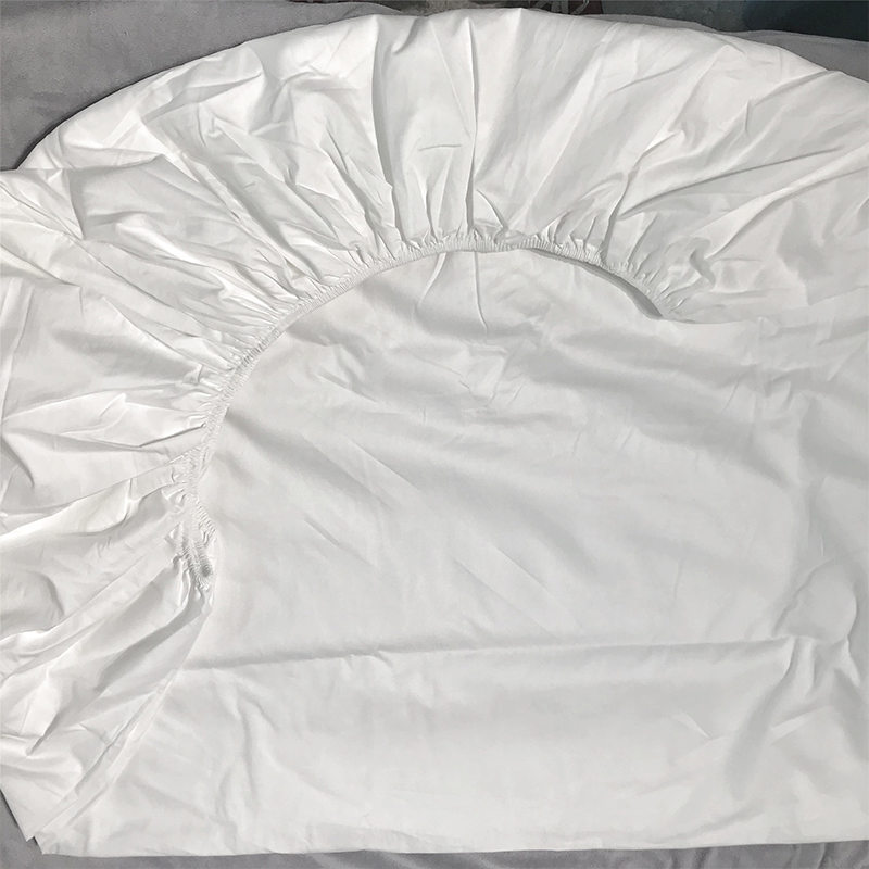 Suministro de sábanas ajustables para hotel de satén blanco 400T de algodón peinado de lujo 100