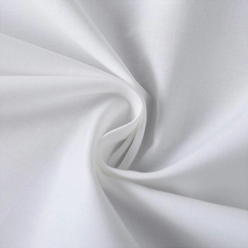 Tela de sábana de algodón de hotel liso de percal blanco puro 233TC